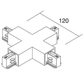 X- Kreuzverbinder für Aufbau Stromschiene DKM / LKM quadro sw